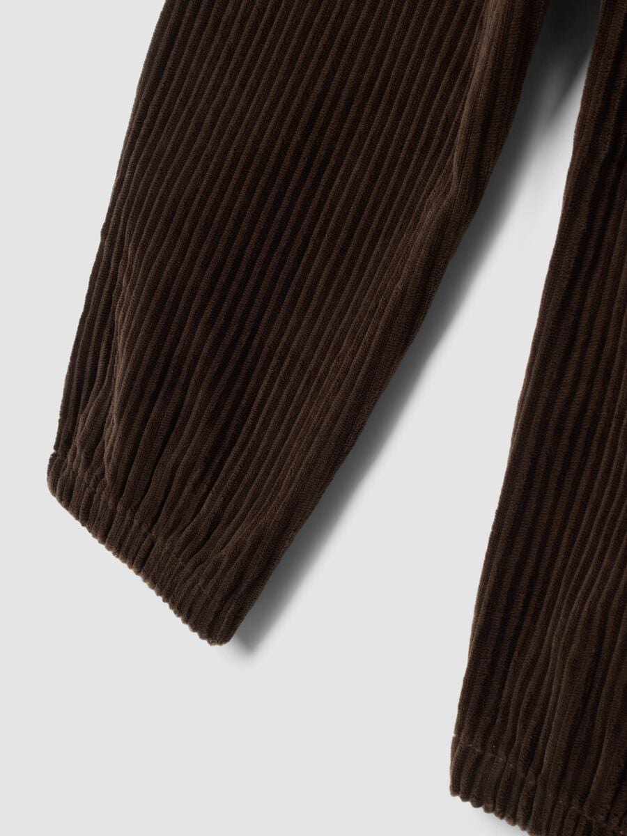 Pantaloni marroni comfort fit a coste_3