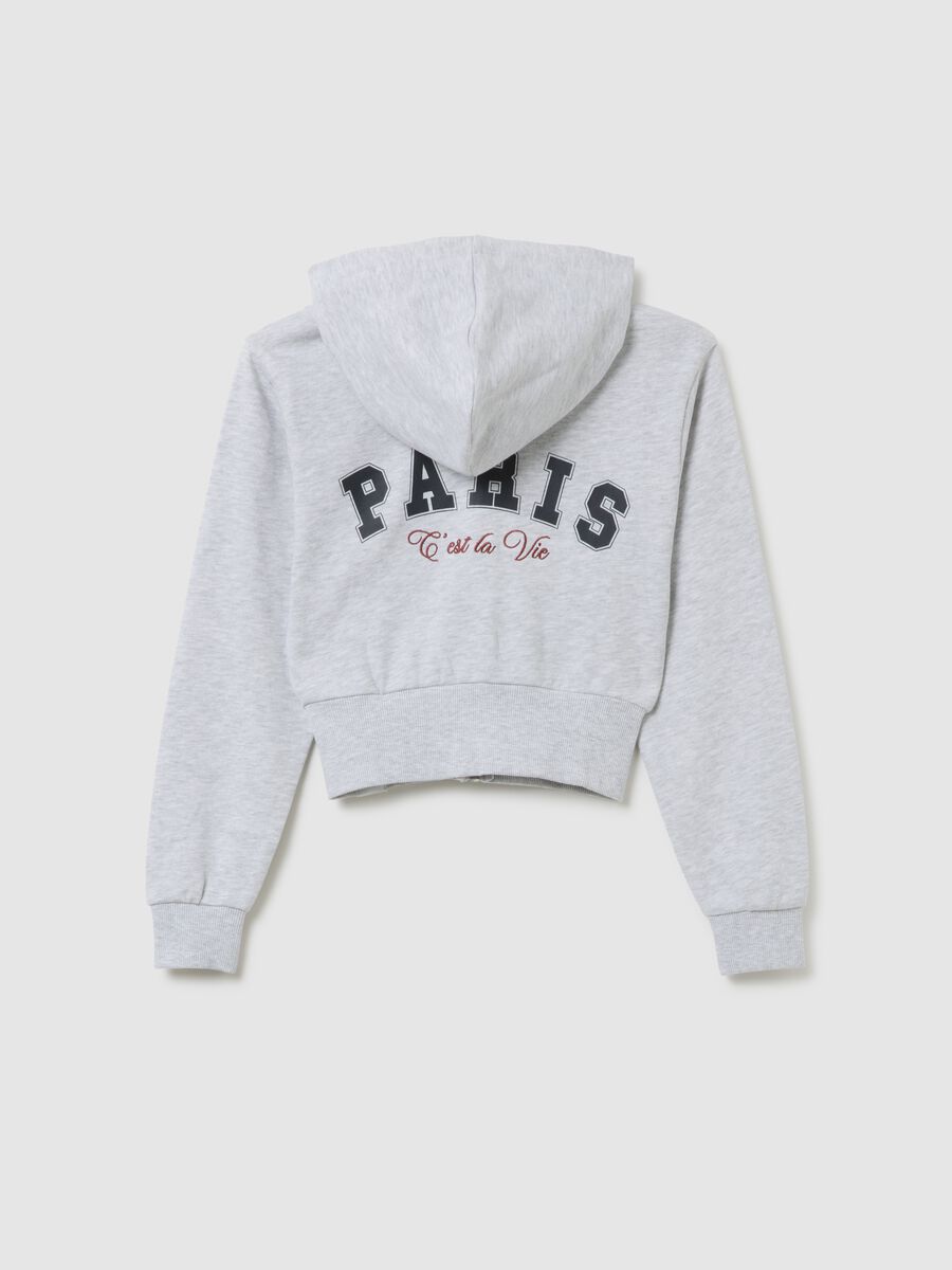 Grey Cotton Girls' Hooded Fitted Sweatshirt_4