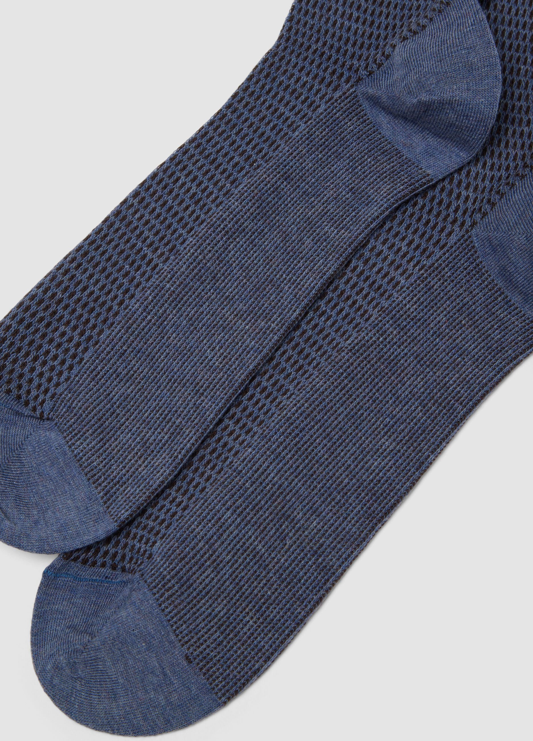Long denim socks in stretch cotton