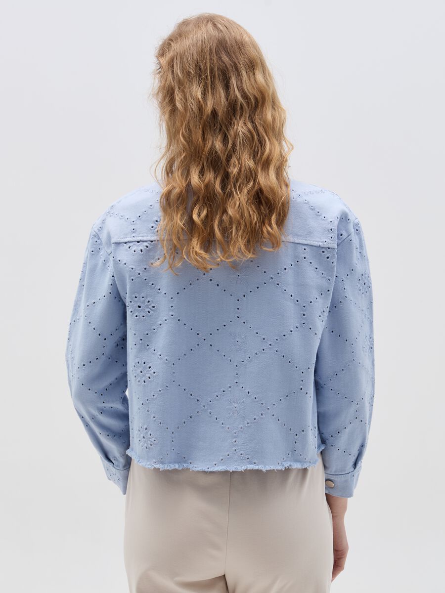 Short jacket with openwork and broderie anglaise details_1