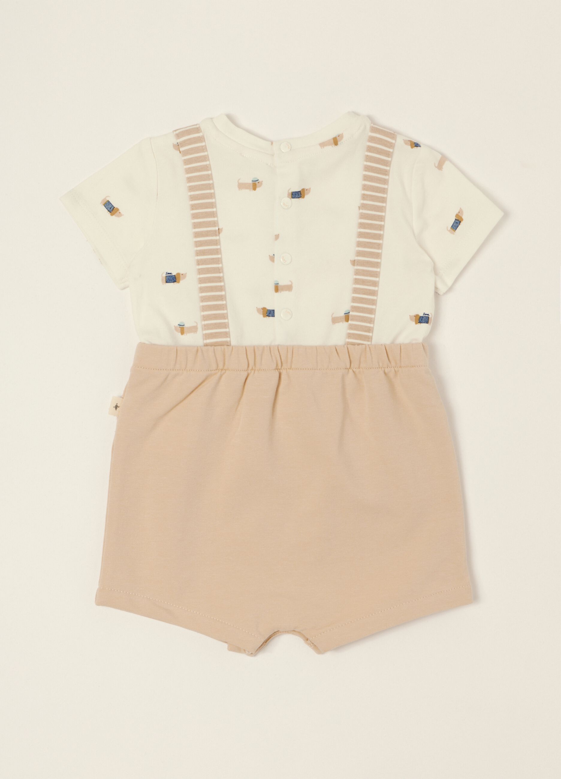 Multicolour printed stretch-cotton baby romper