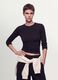 Black long-sleeve pure cotton jersey T-shirt, regular fit_0