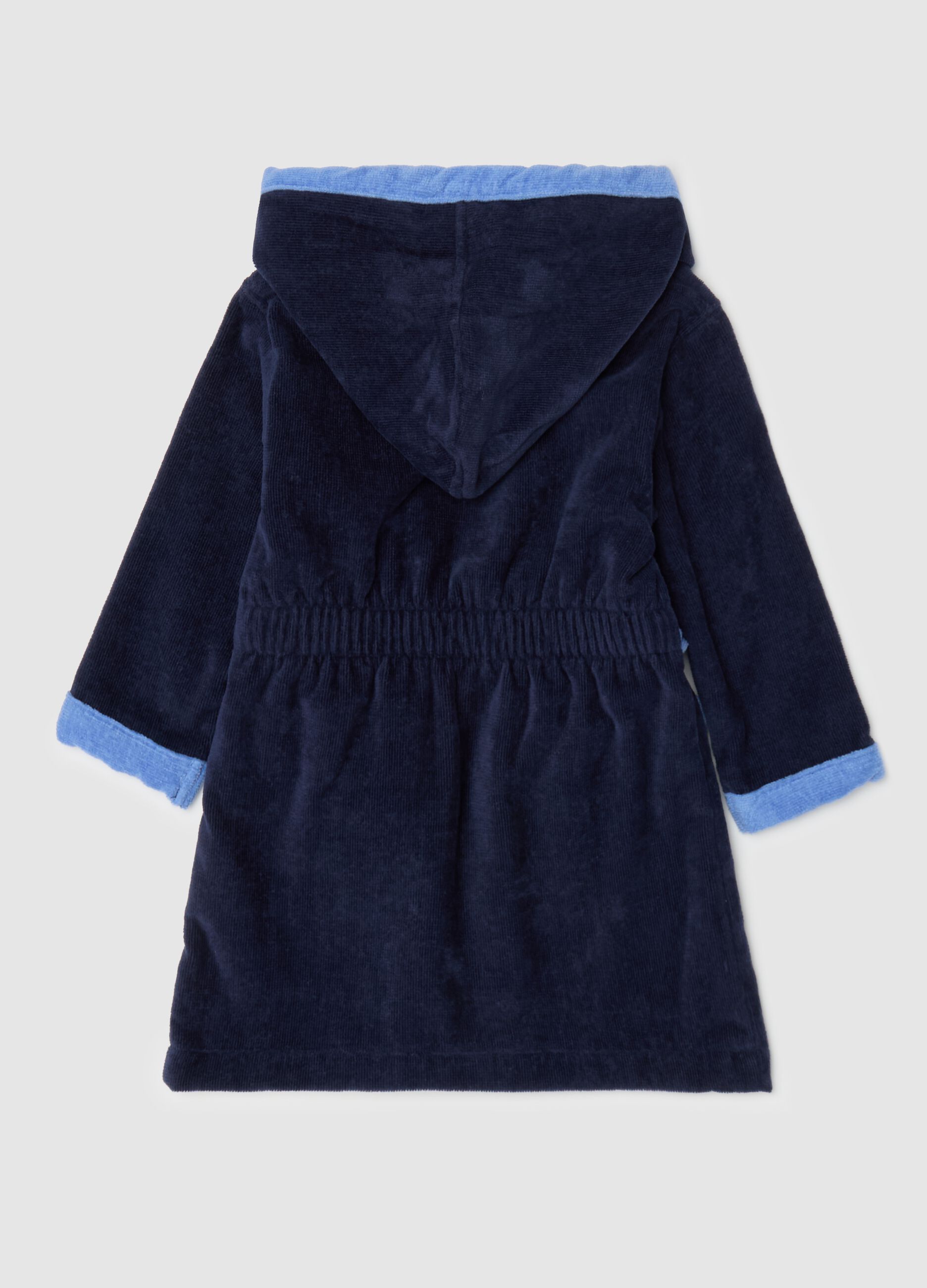 Cotton bathrobe with car embroidery