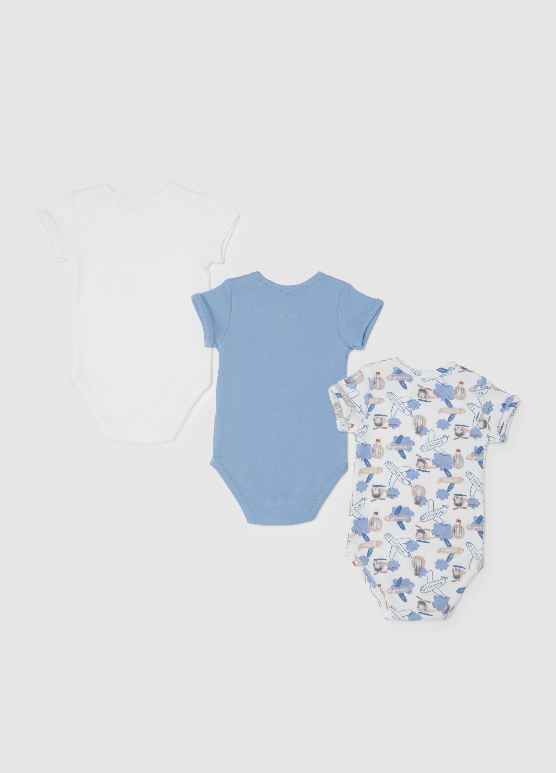 Set of multicolour pure cotton newborn bodysuits