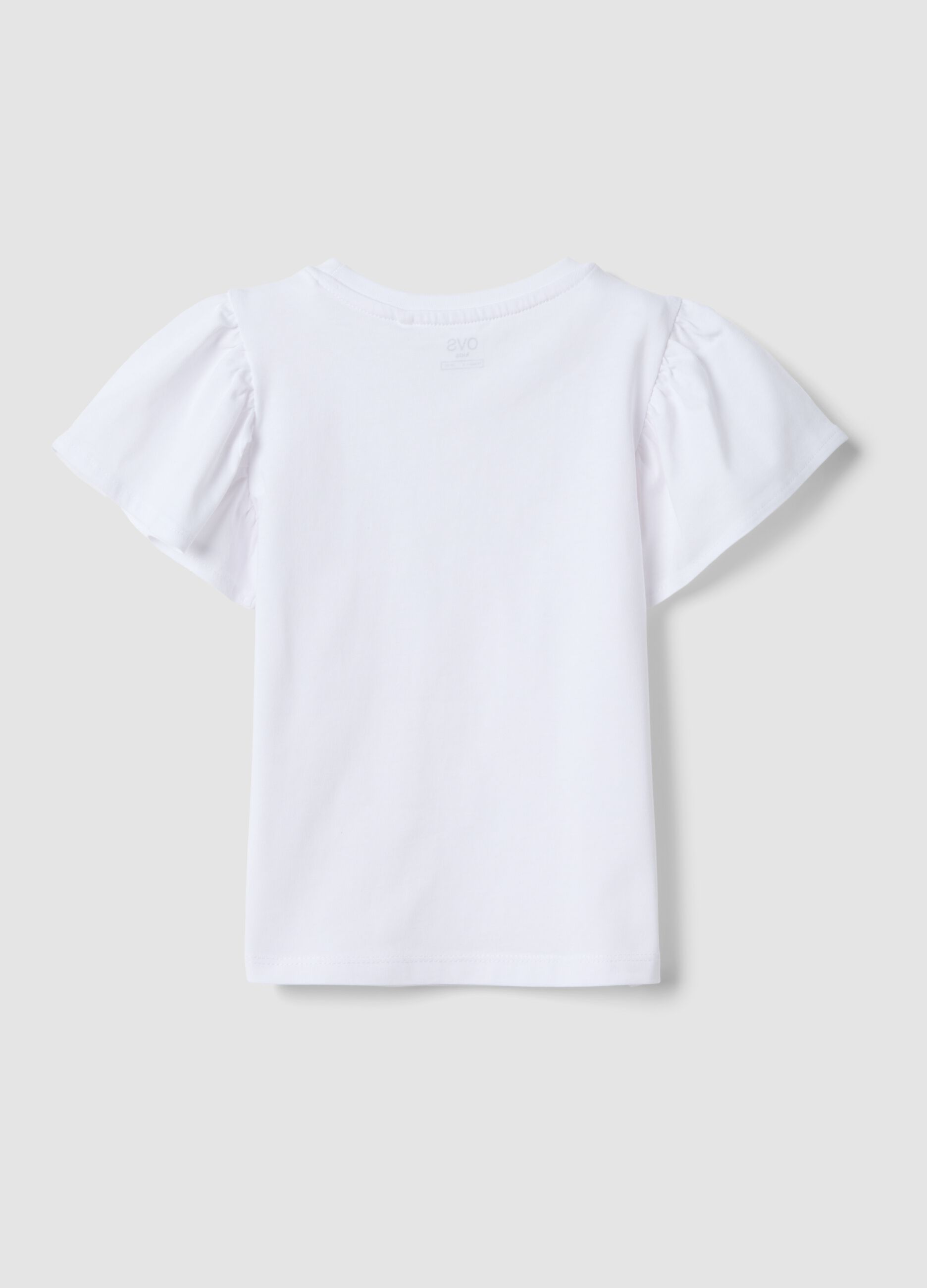 Girls&rsquo; white pure cotton regular-fit T-shirt with star