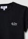 Black pure cotton cropped T-shirt with crew neck and print_2