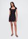 Black Floral Short Dress_0