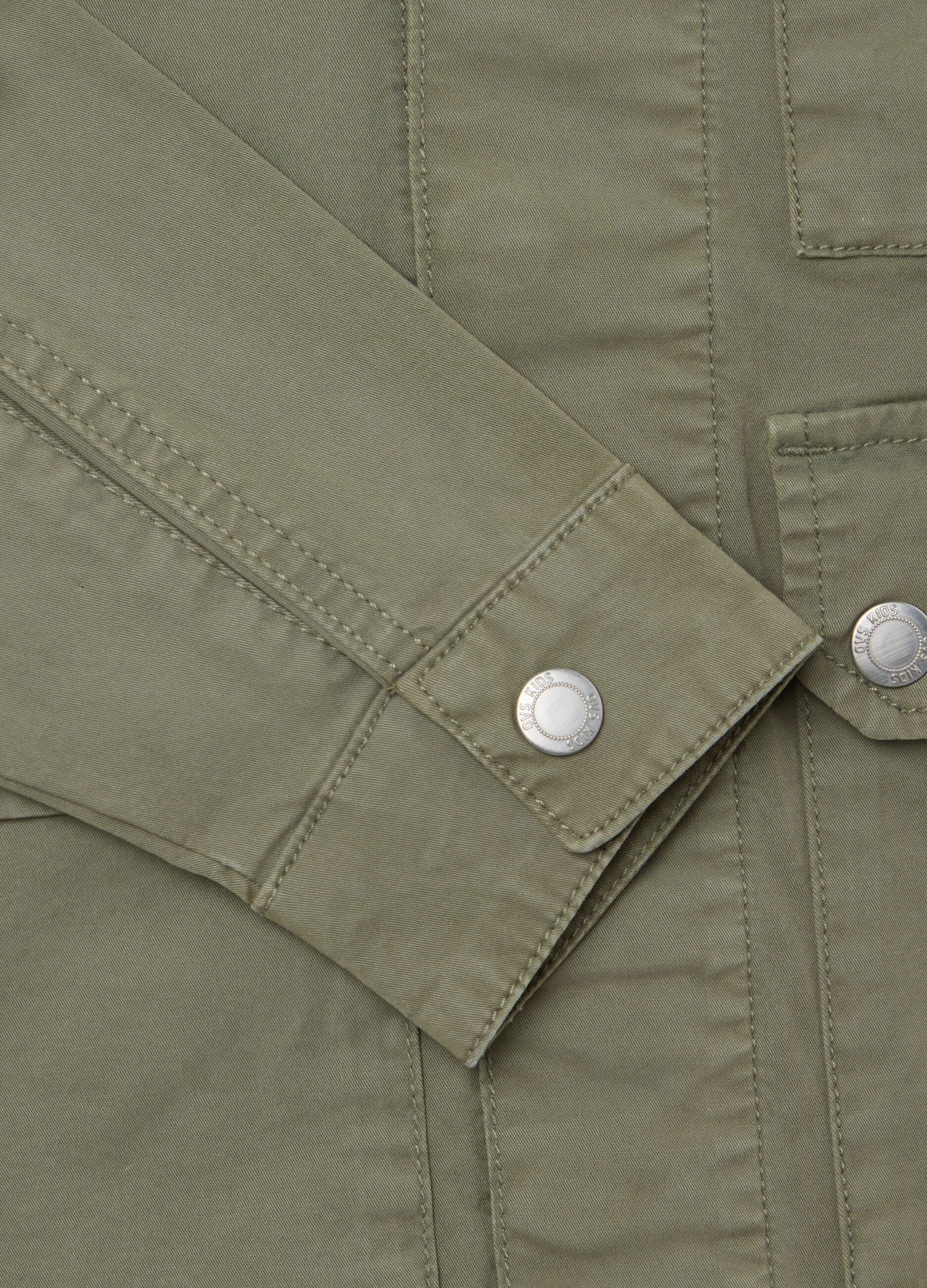 Cotton safari jacket with patch