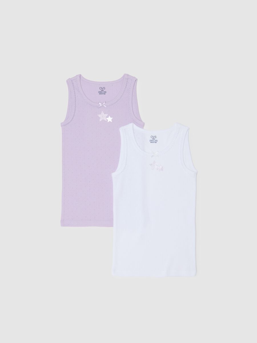 Girls' Twin-Pack Vest Set in Pure Cotton Multicolour Regular Fit_0