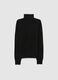 Maglione in pura lana nero regular fit a collo alto_4