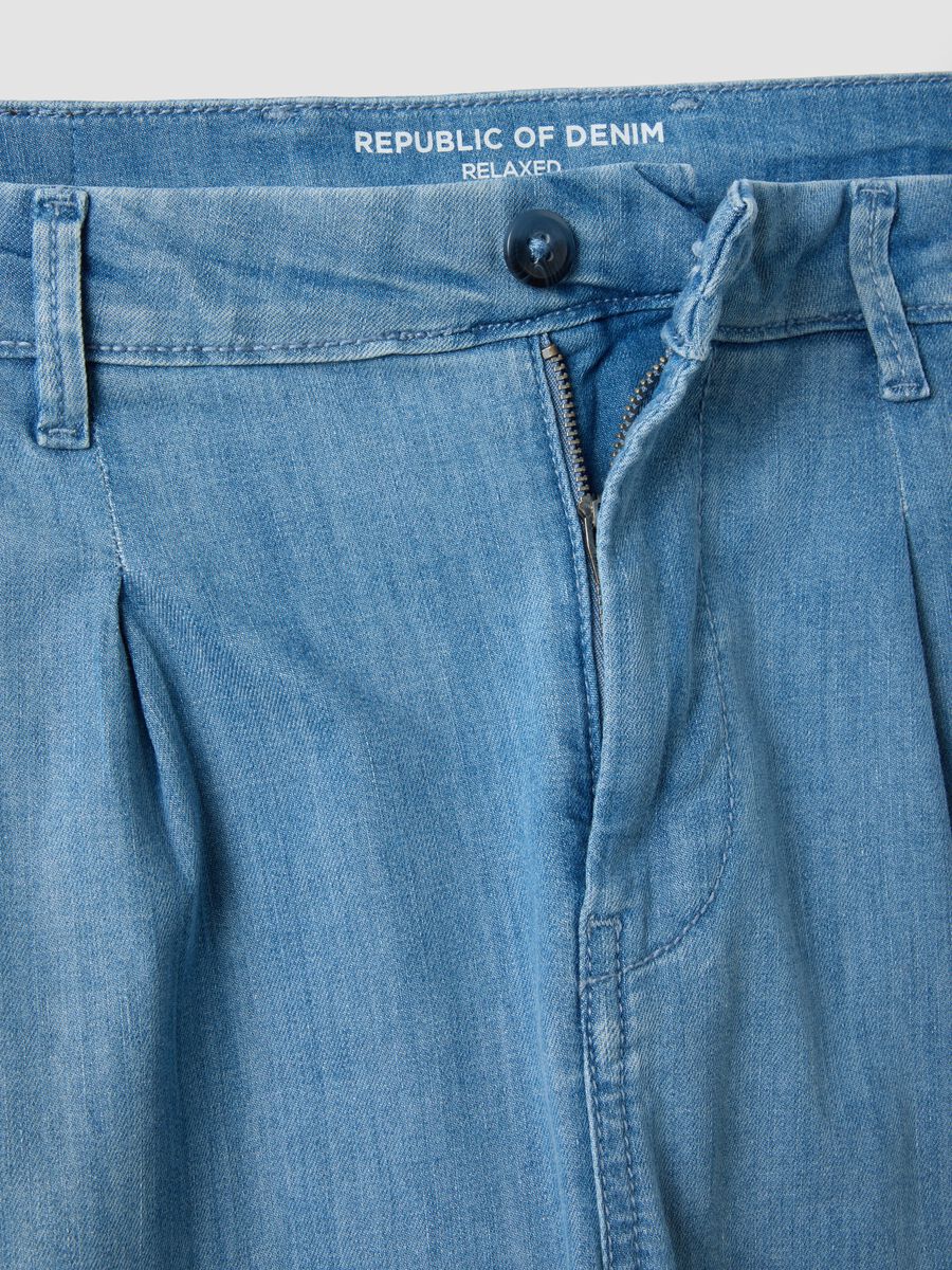 Light Blue Stretch Denim Jeans, Regular Fit_5