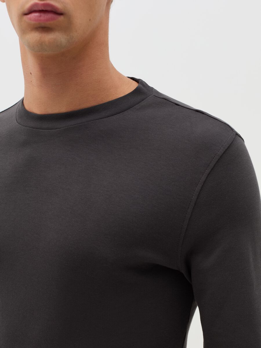 T-shirt girocollo in cotone interlock_3