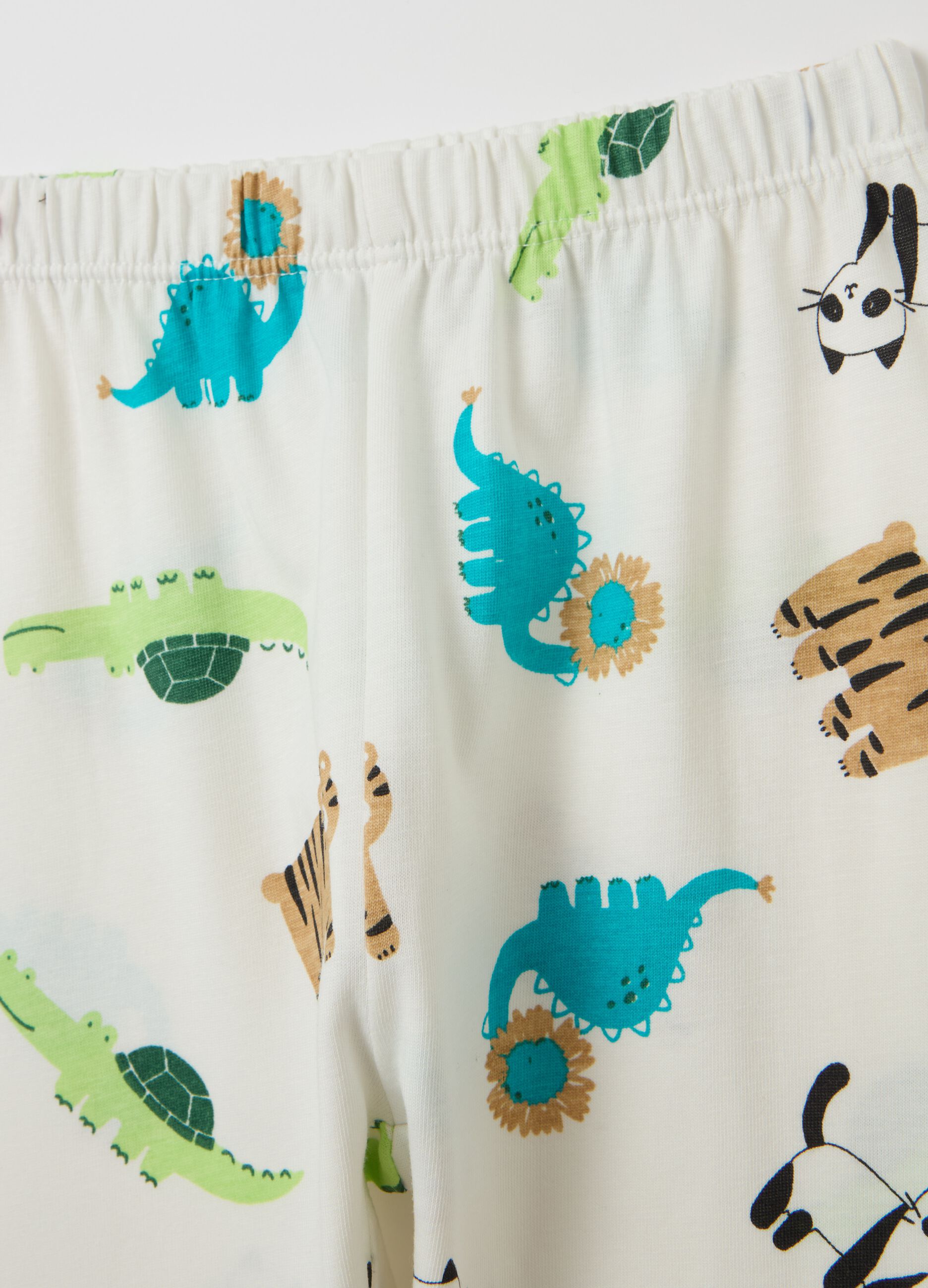 Organic cotton pyjamas with animals print