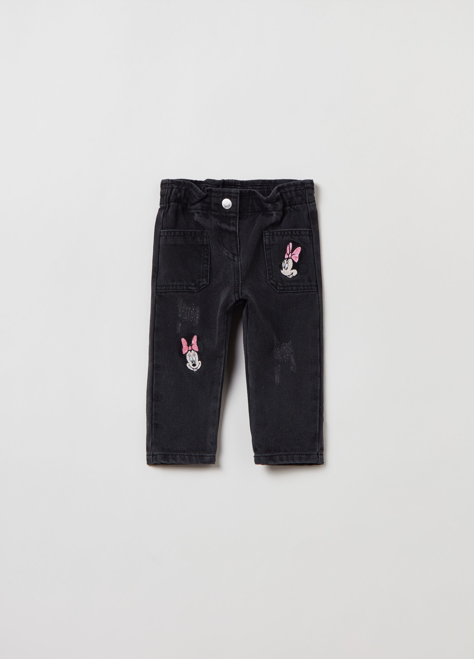 Jeans paper bag con ricamo Minnie_0