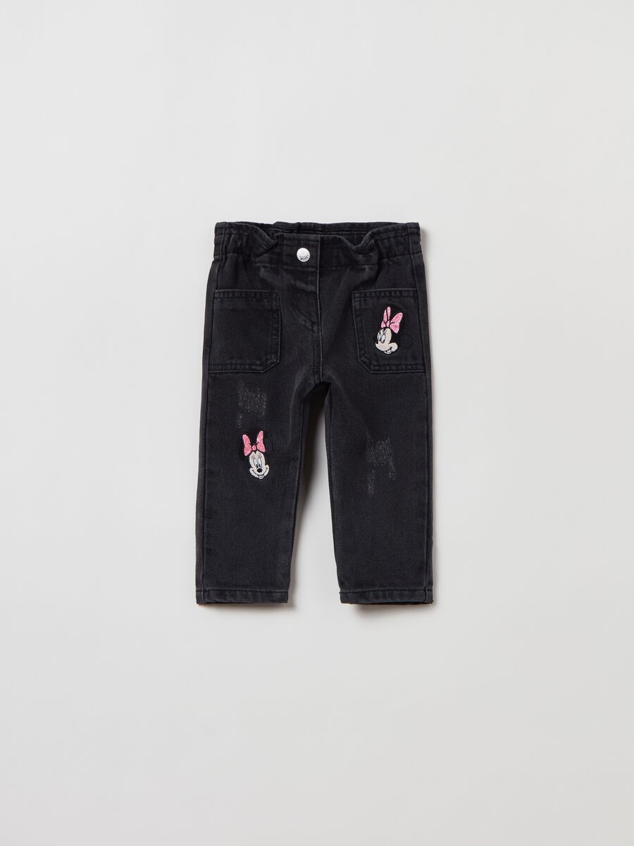 Jeans paper bag con ricamo Minnie_0