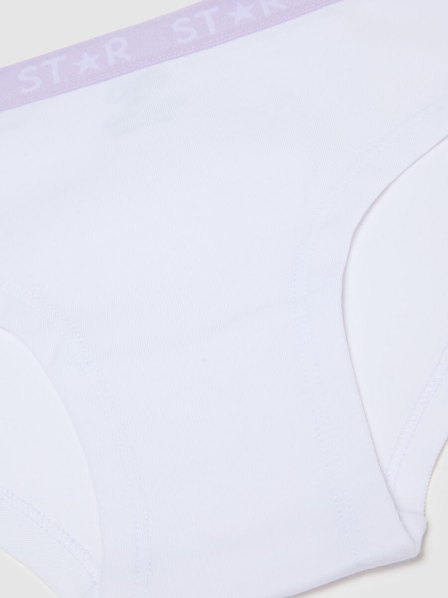 Mutandine in cotone elasticizzato bianche per bambina regular fit_3