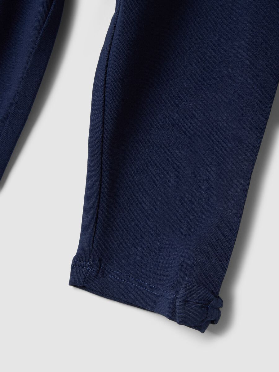 Slim fit blue stretch cotton leggings for girls_2