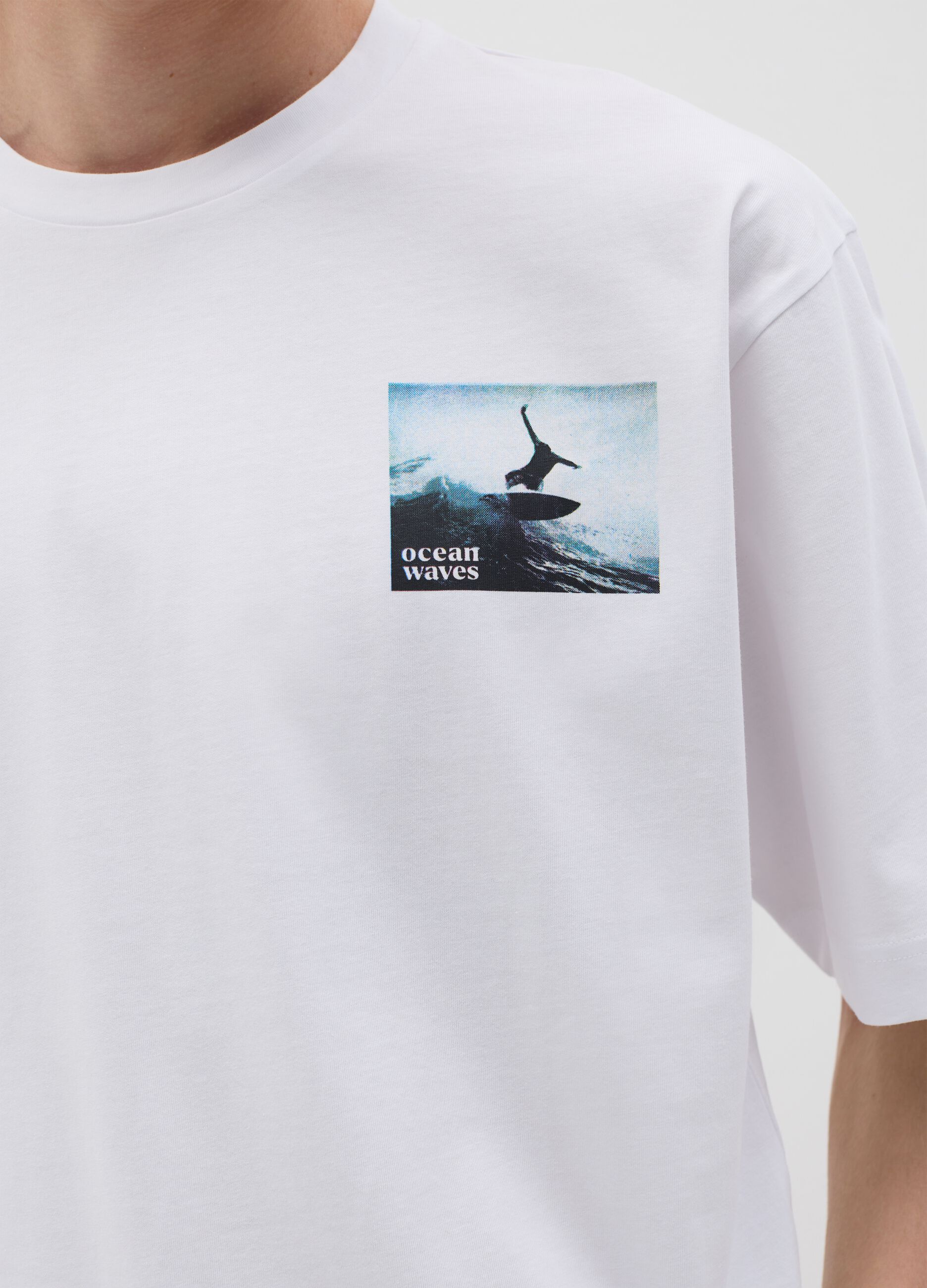 White pure cotton boxy fit T-shirt