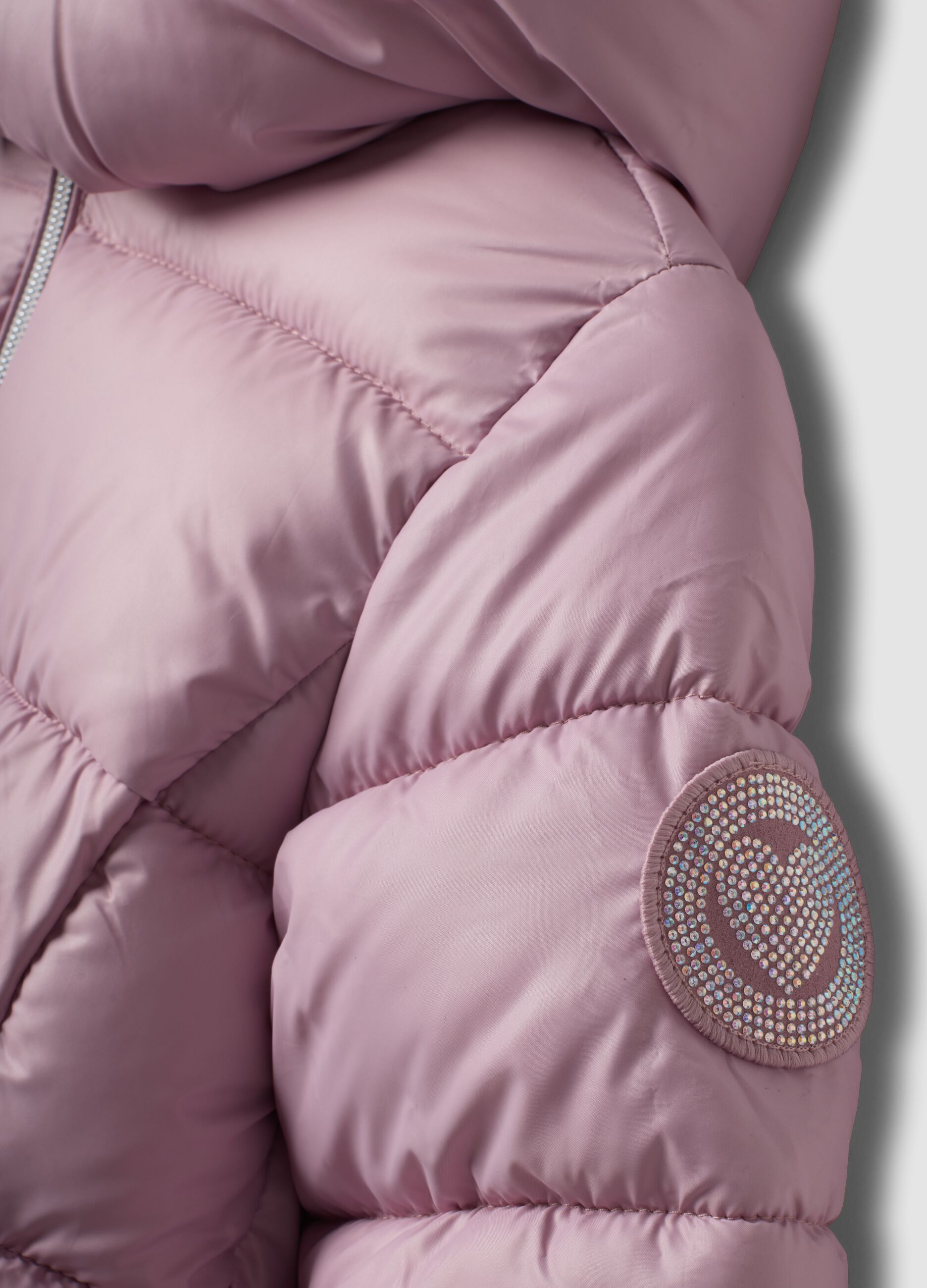 Mauve-purple padded hooded jacket