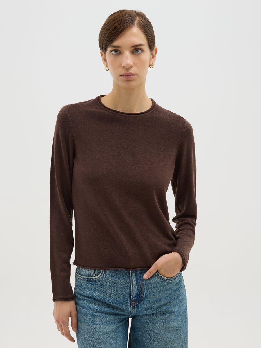 Maglione marrone girocollo_0