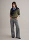 Green pure cotton regular fit pullover with cable knit_1