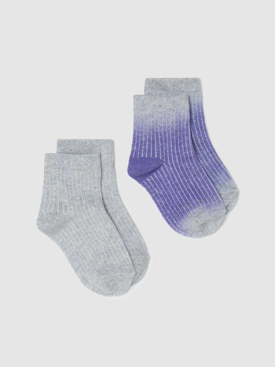 Two-pack ribbed socks with lurex_0