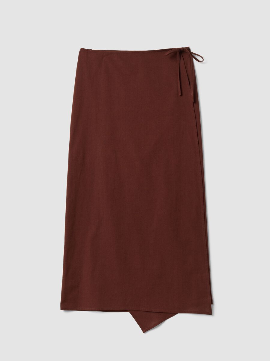 Brown cotton-linen blend pareo_4