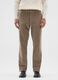 Brown corduroy stretch cotton trousers, regular fit_1