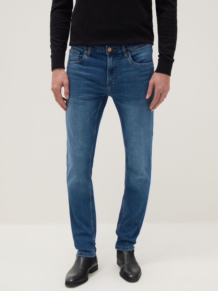 Blue Skinny Fit Stretch Cotton Jeans_1