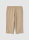 Beige striped pure cotton trousers for baby regular fit_1