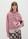 Pink cotton blend sweatshirt regular fit with print_1