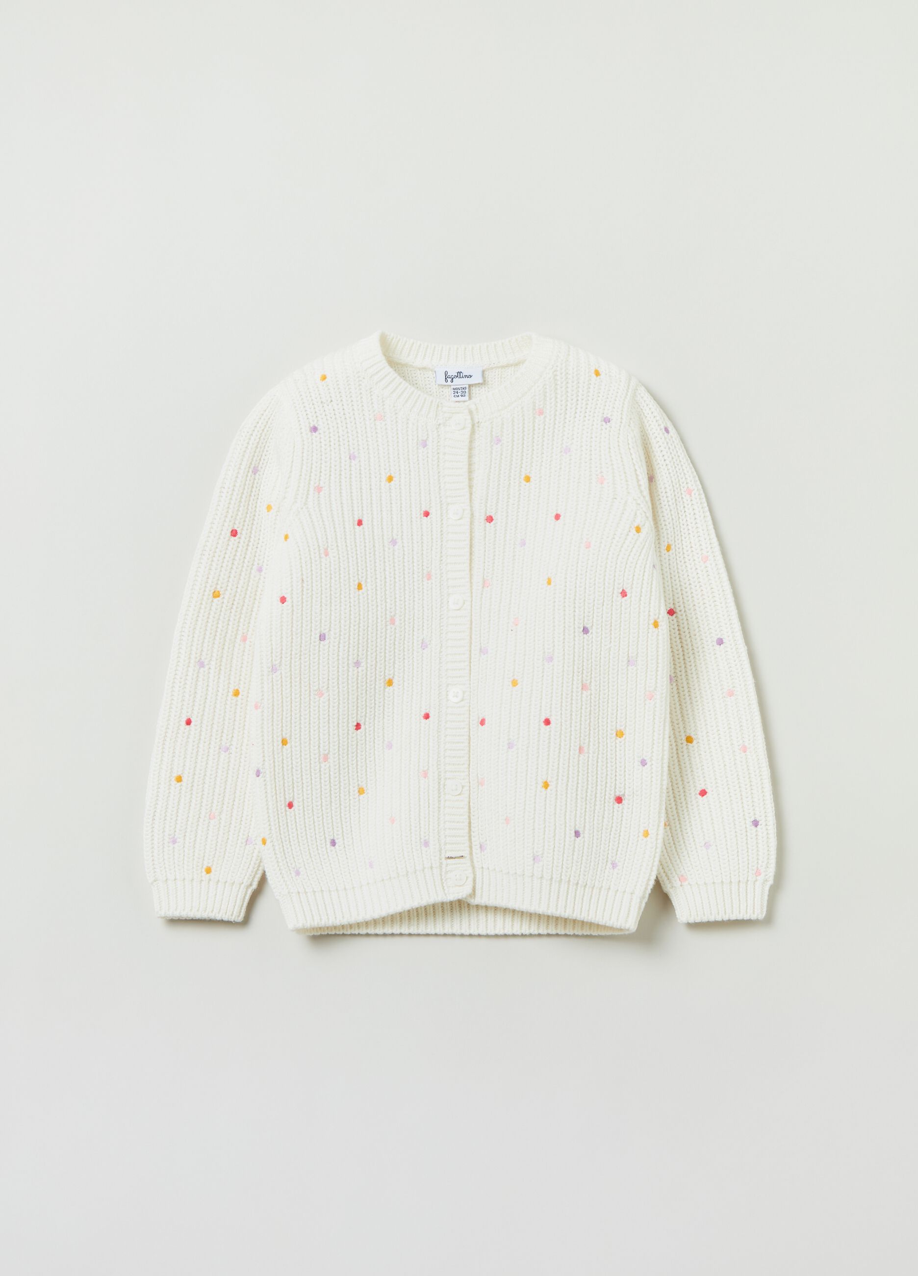 Cardigan in cotone con ricamo