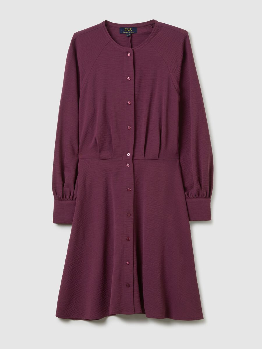Purple regular fit long sleeve dress_4