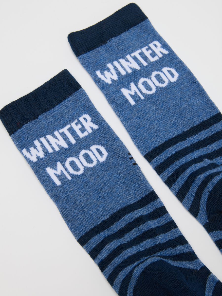 Children's multicoloured Christmas long socks twin pack in cotton blend_2