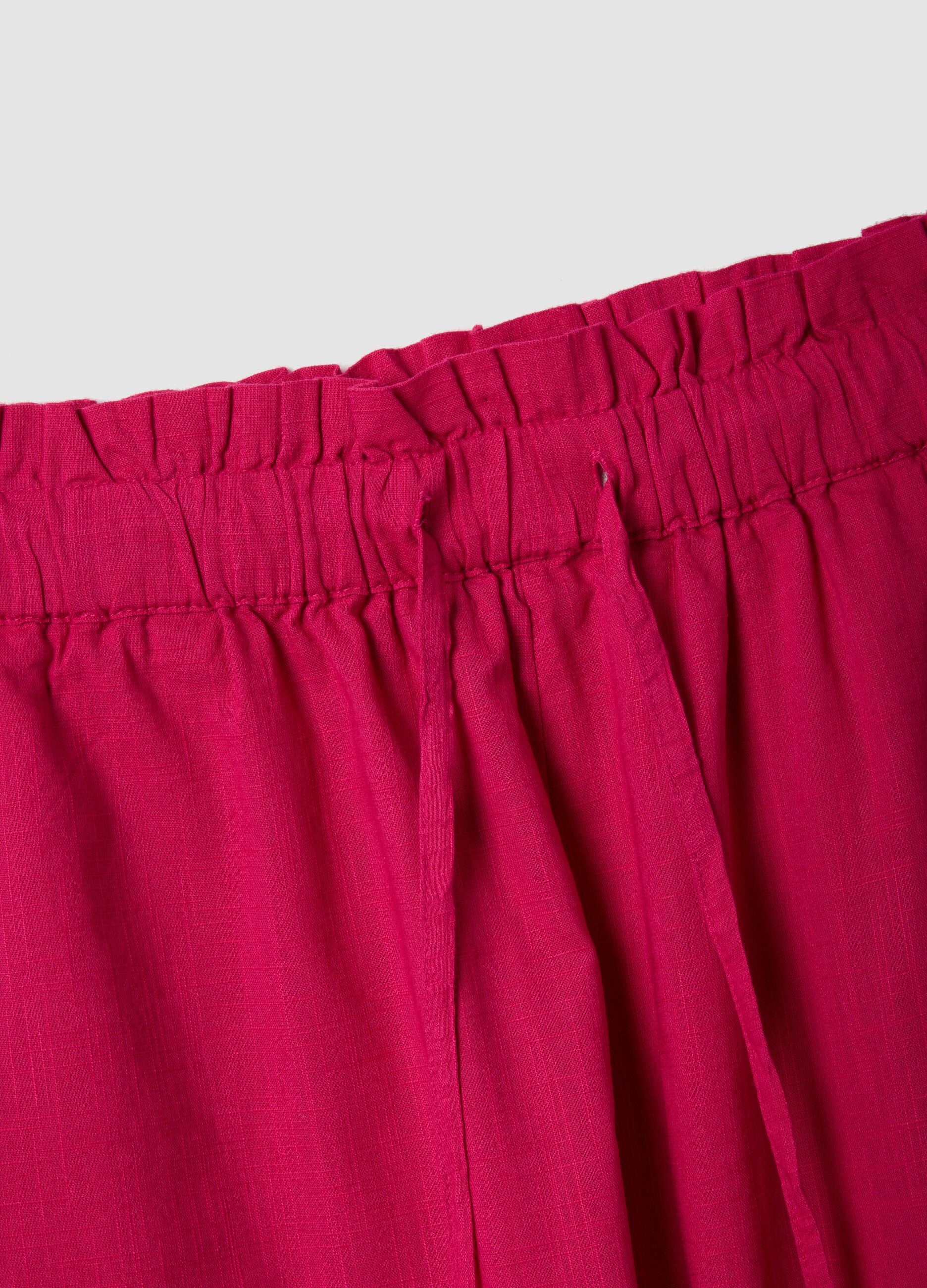 Pink 100% cotton shorts, regular fit