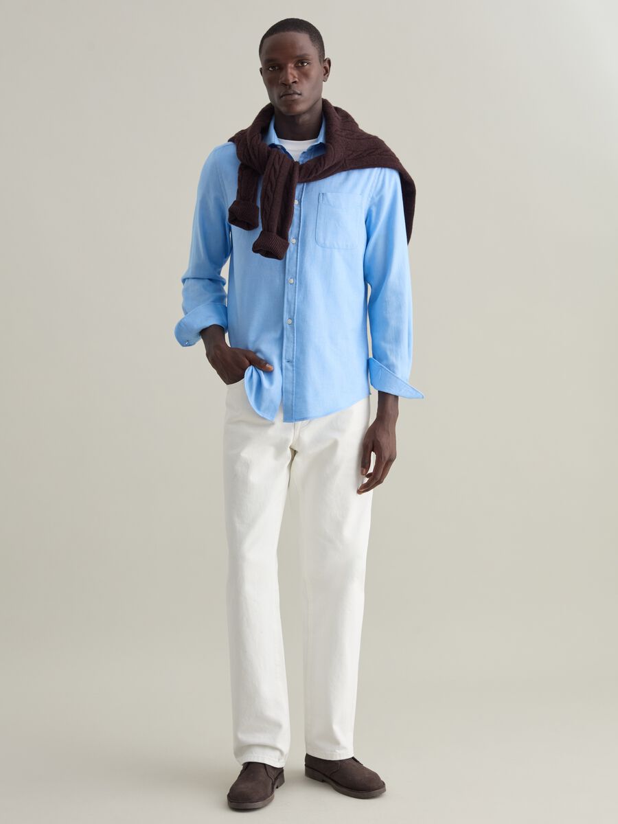 Cotton twill shirt with pocket_1