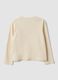 Beige pure organic cotton T-shirt with front print for girls_1