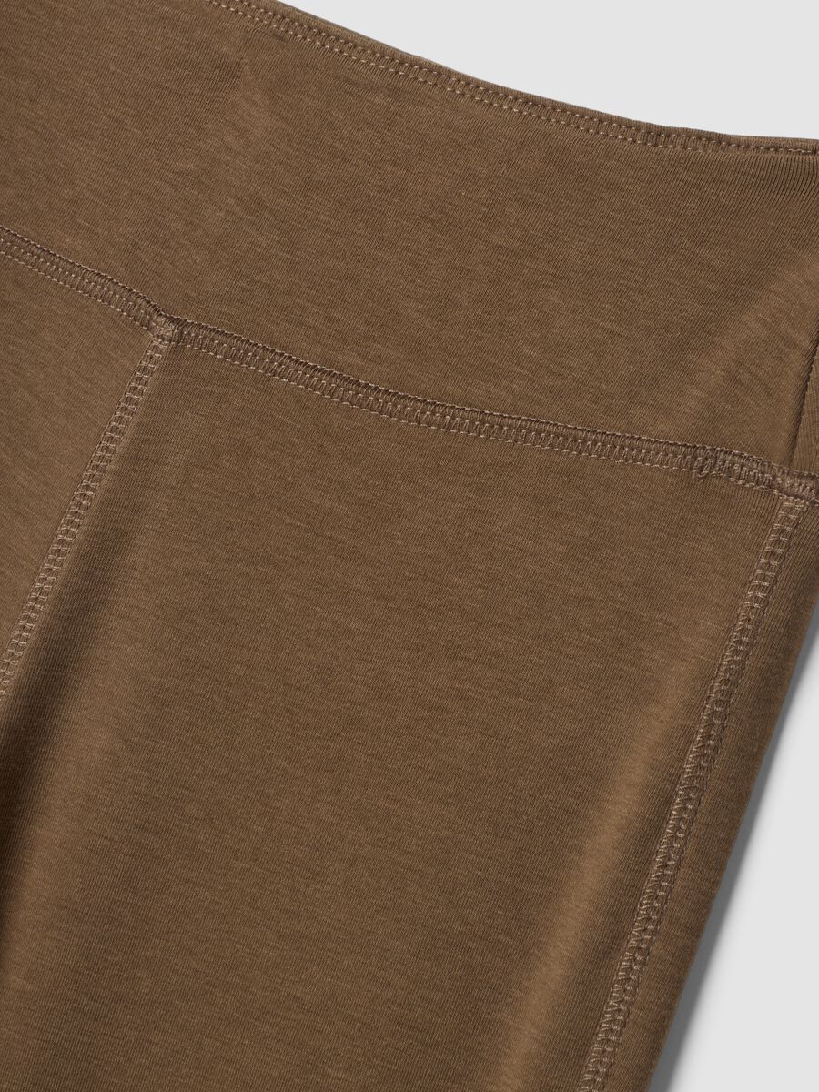 Leggings marroni flare fit in viscosa jersey elasticizzata_6