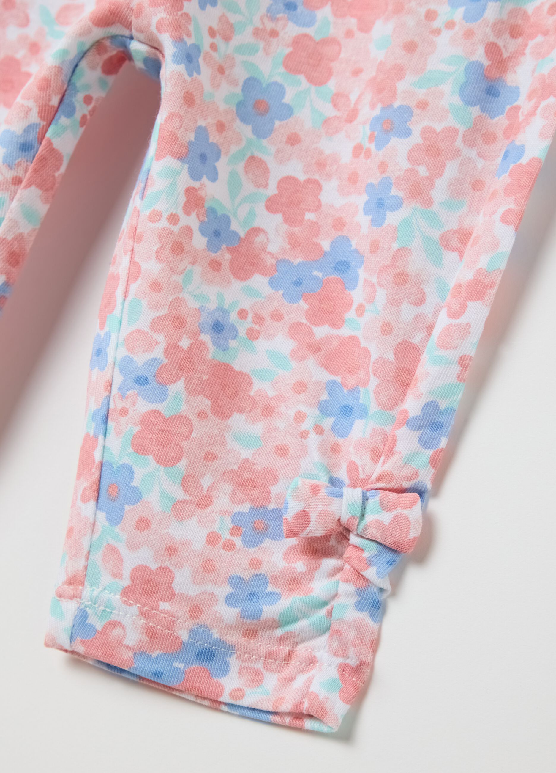 Pure Cotton Floral Leggings by Fagottino