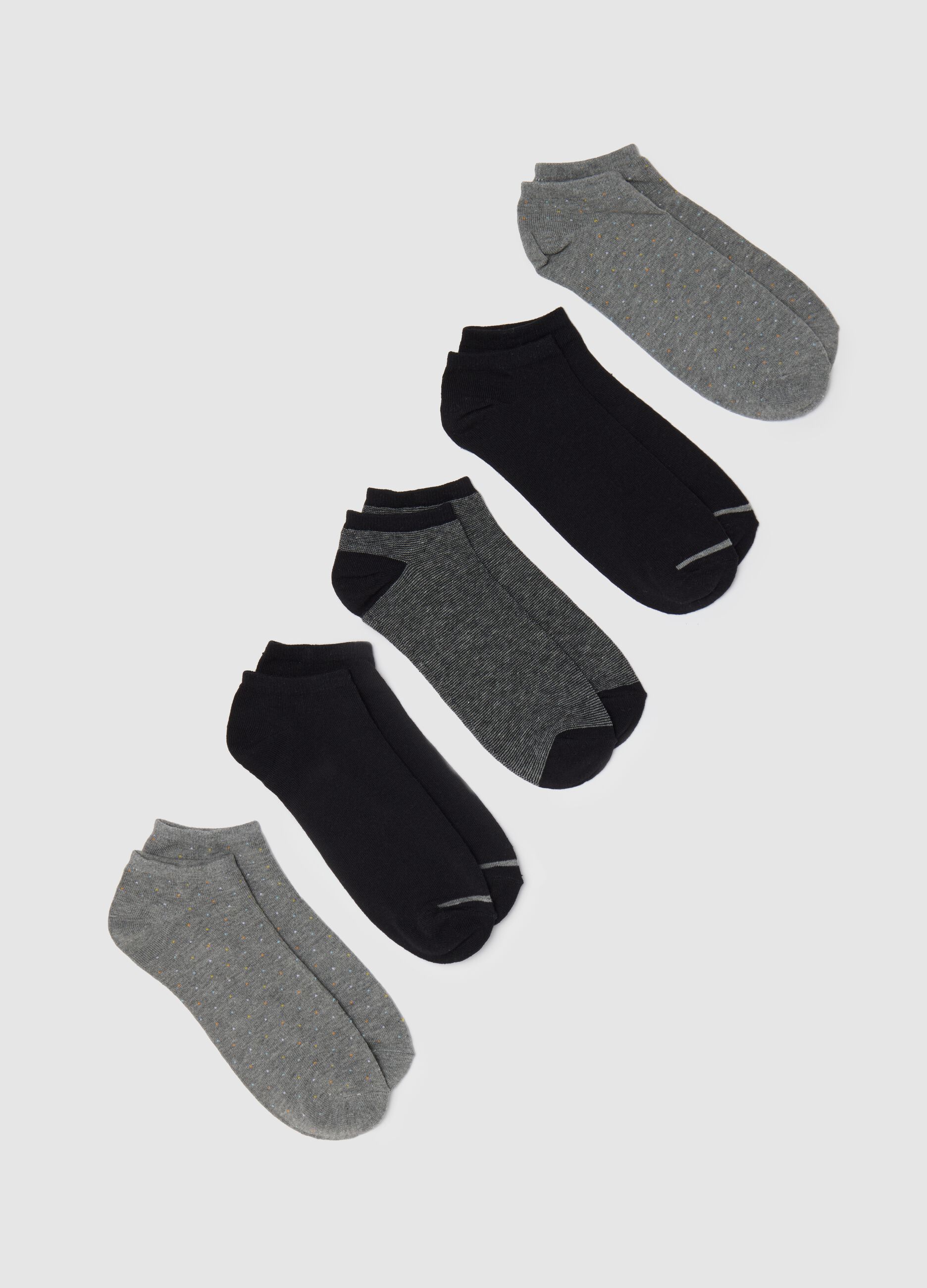 Five-pair pack grey stretch shoe liners