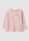 Pink organic cotton T-shirt with leopard print for baby girl_0