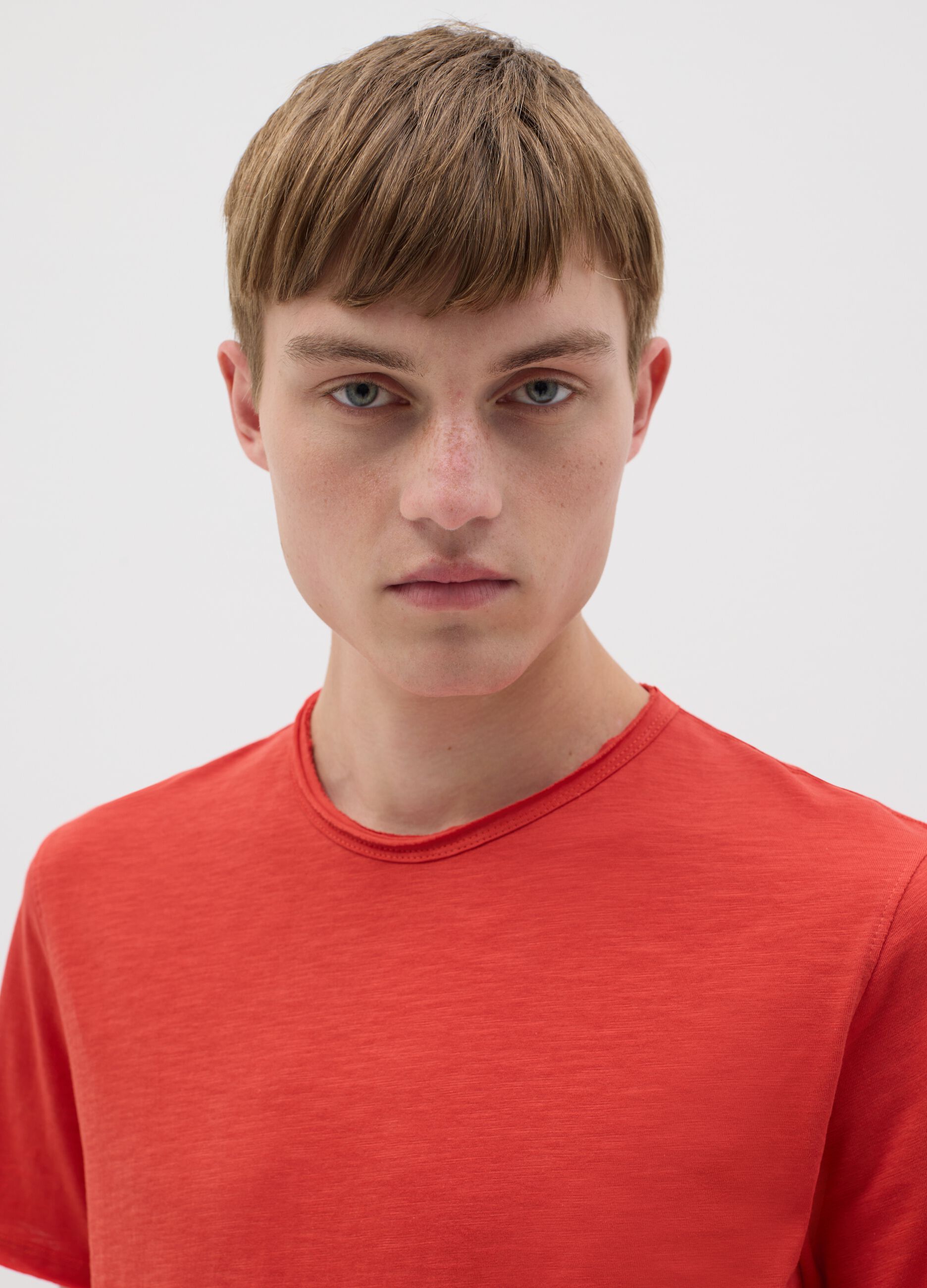 Cotton T-shirt with round neck