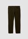 Green slim-fit stretch cotton corduroy trousers_0