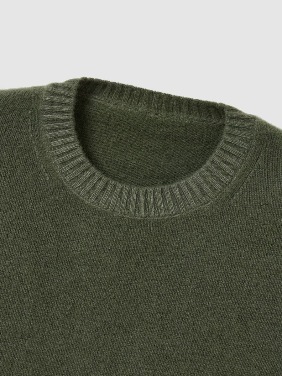 Grey-green wool blend sweater, regular fit_1