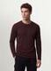 Brown long-sleeve T-shirt in pure organic cotton with crew neck_1