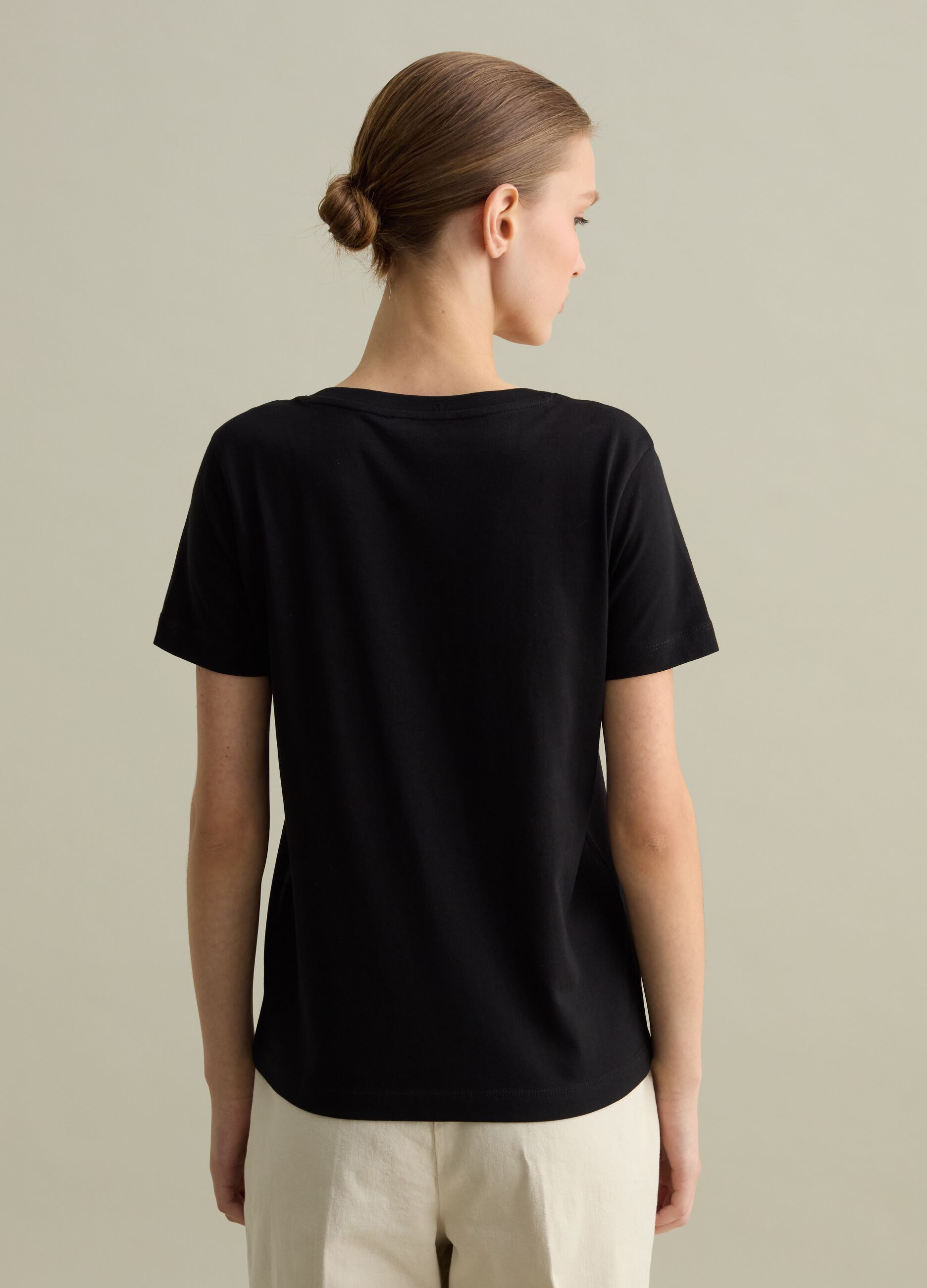 Cotton V-neck T-shirt