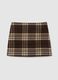 Brown multicolour check mini skirt regular fit_4
