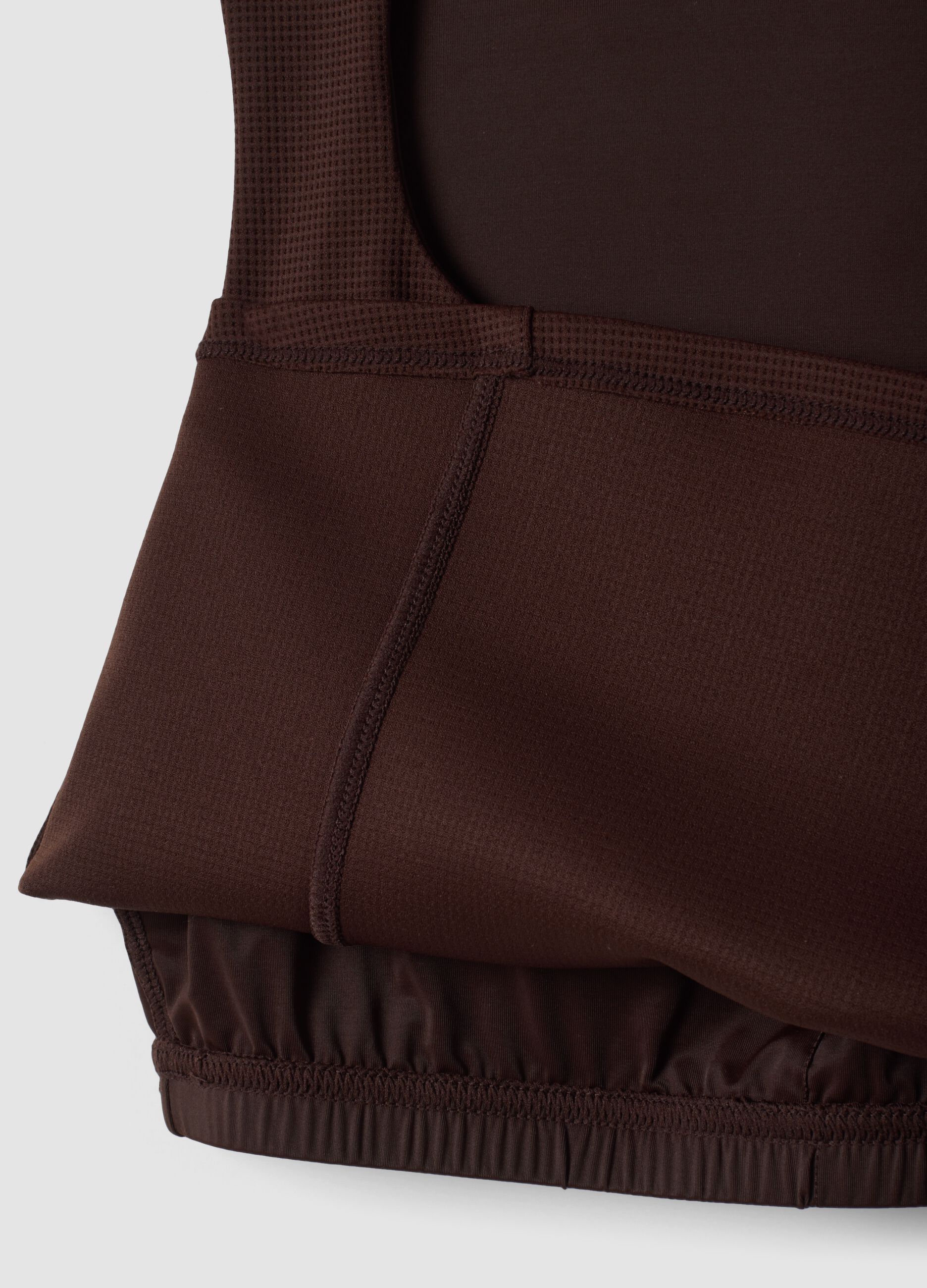 Top marrone crop in tessuto elasticizzato traspirante ALTAVIA STUDIO