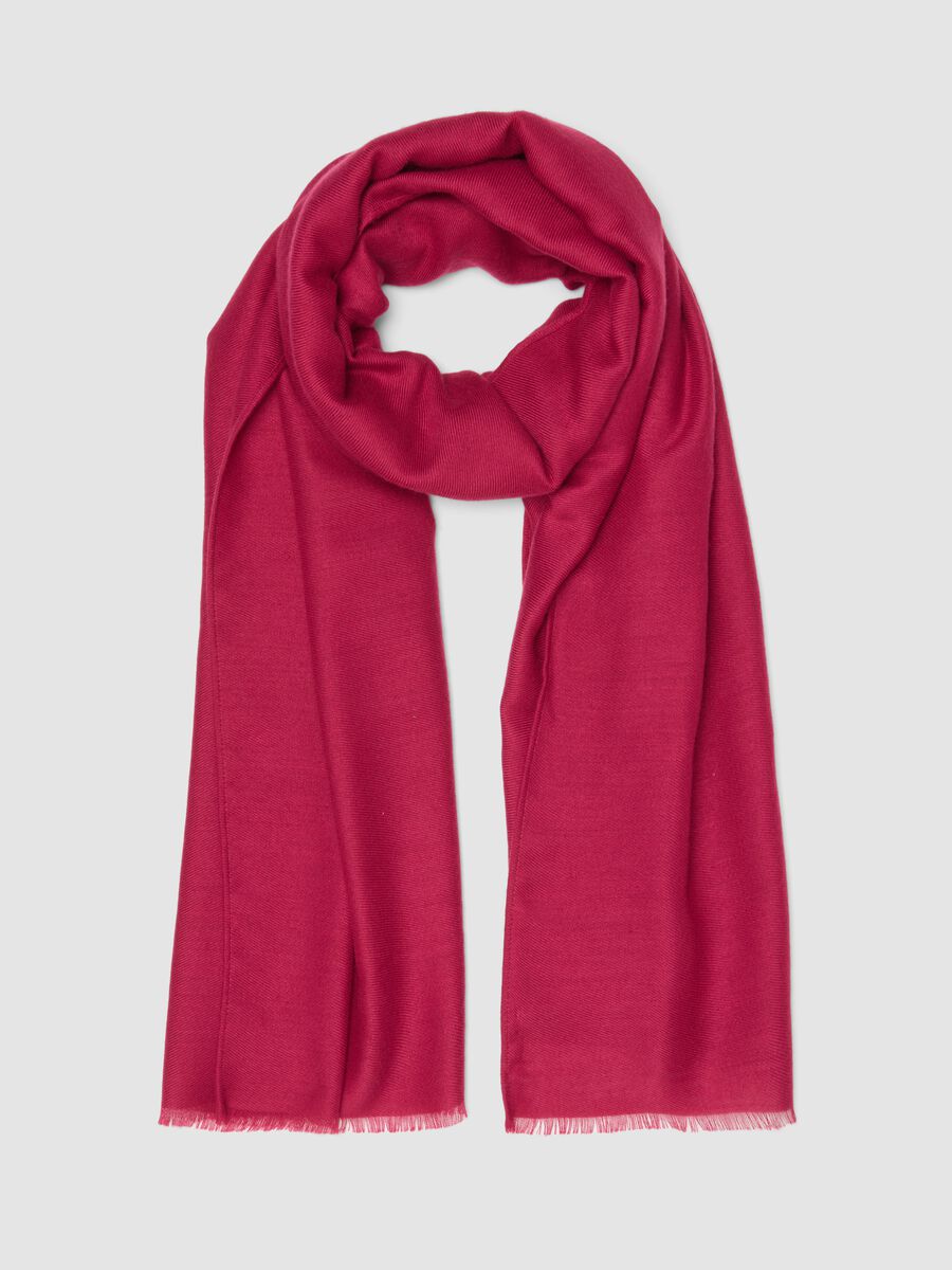 Sciarpa rosa con frange_0