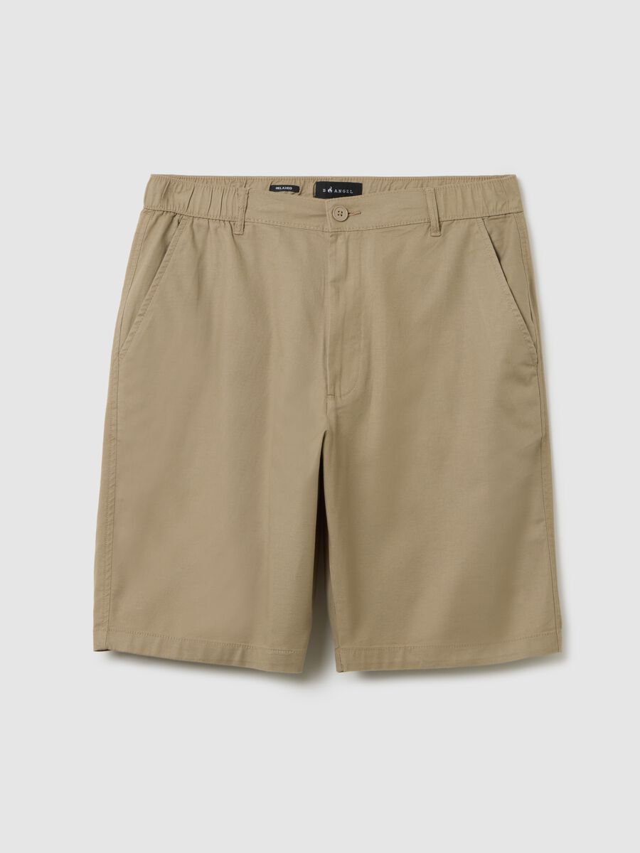 Men's beige cotton regular fit shorts_0